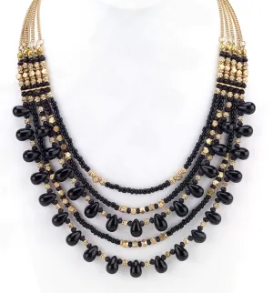 Black Beaded Necklace