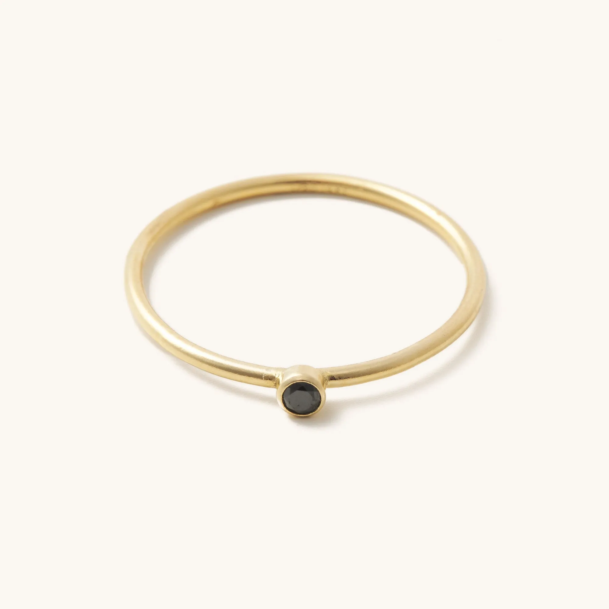 Black Gem Stackable Gold Ring