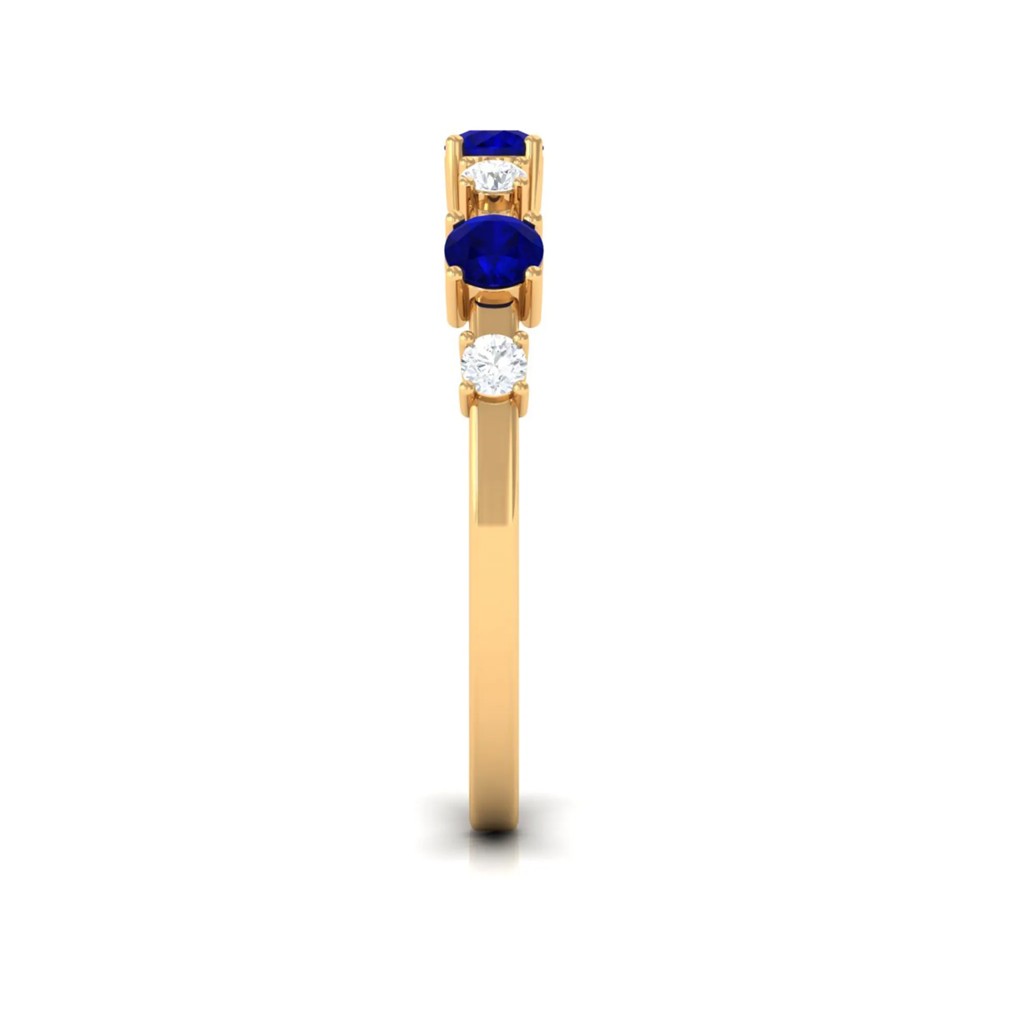 Blue Sapphire and Diamond Eternity Ring