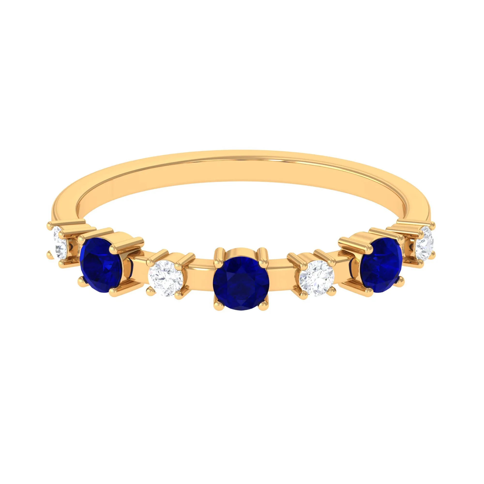 Blue Sapphire and Diamond Eternity Ring