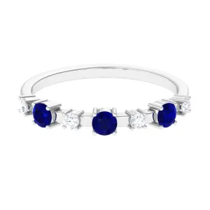 Blue Sapphire and Diamond Eternity Ring