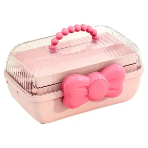 Bow hair accessories storage box cute children's hairpin hairpin jewelry cosmetics desktop dust-proof jewelry storage box