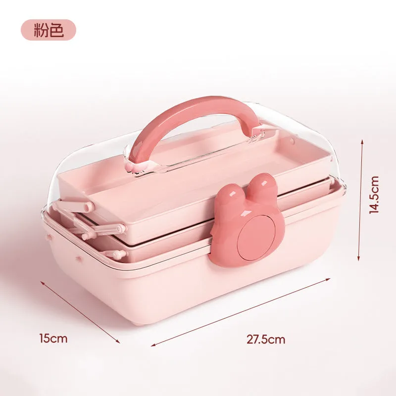 Bow hair accessories storage box cute children's hairpin hairpin jewelry cosmetics desktop dust-proof jewelry storage box