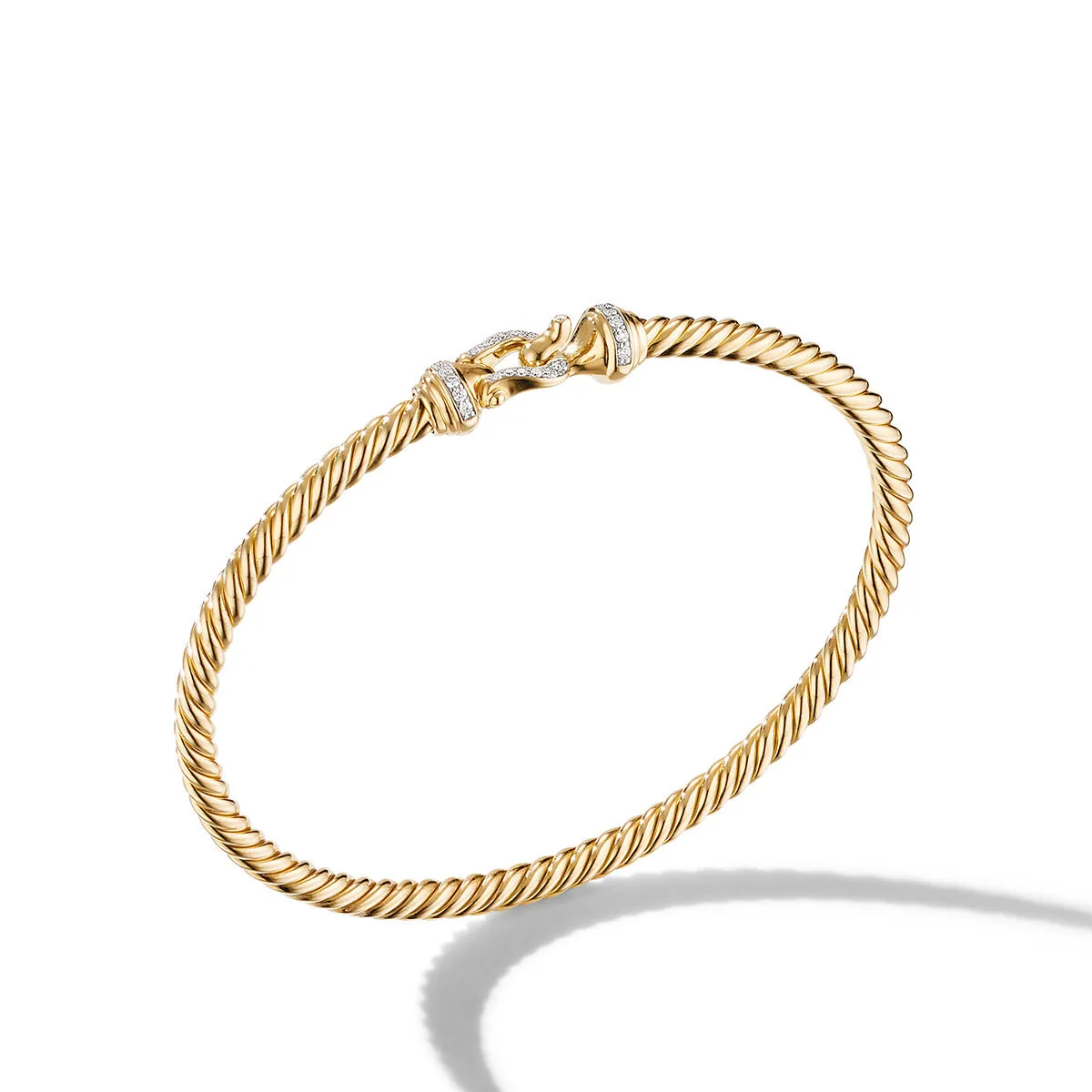 Cable Buckle Collection Bracelet in 18K Yellow Gold with Diamonds