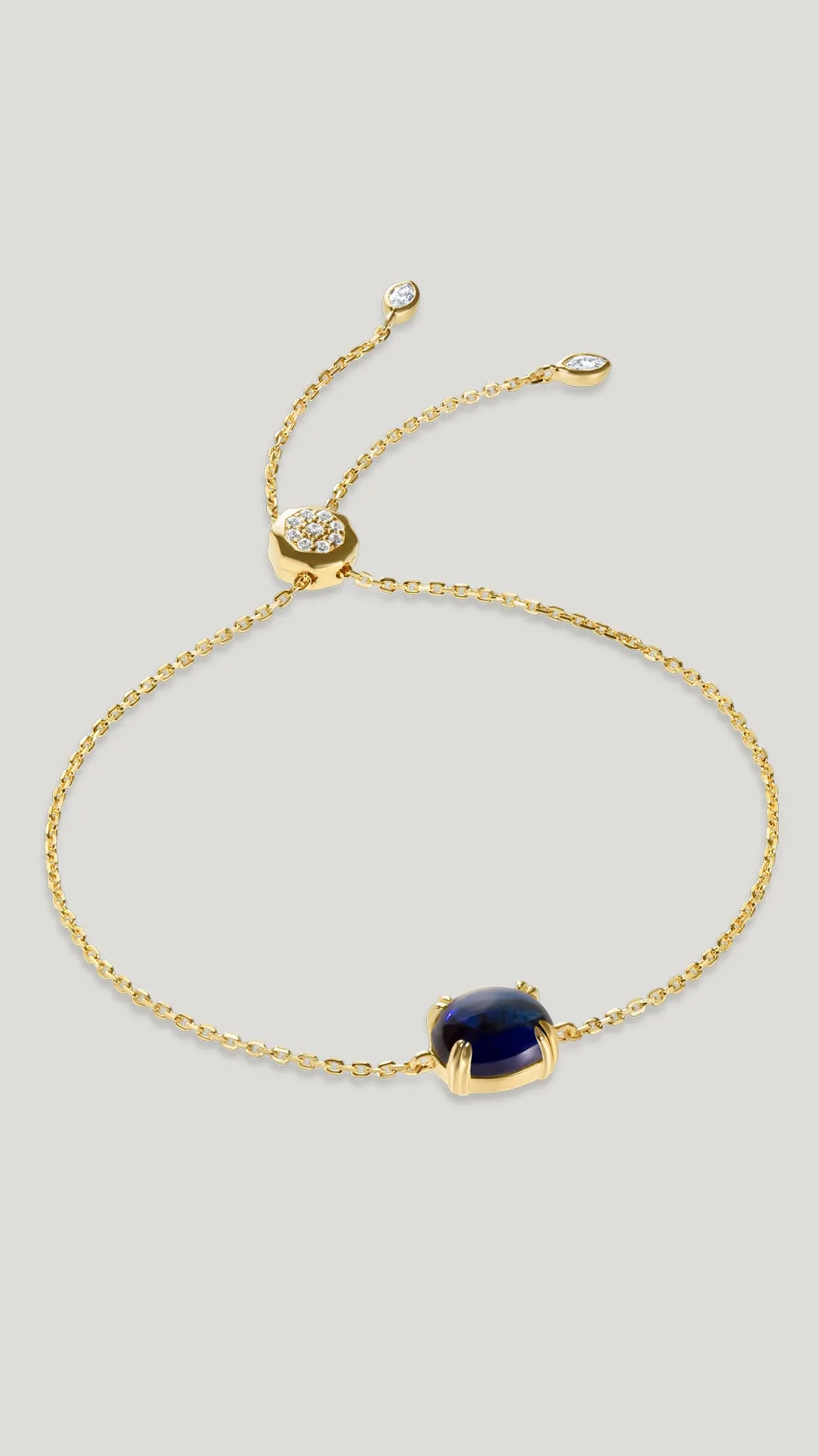 Cabochon Bracelet Sapphire Gold Vermeil