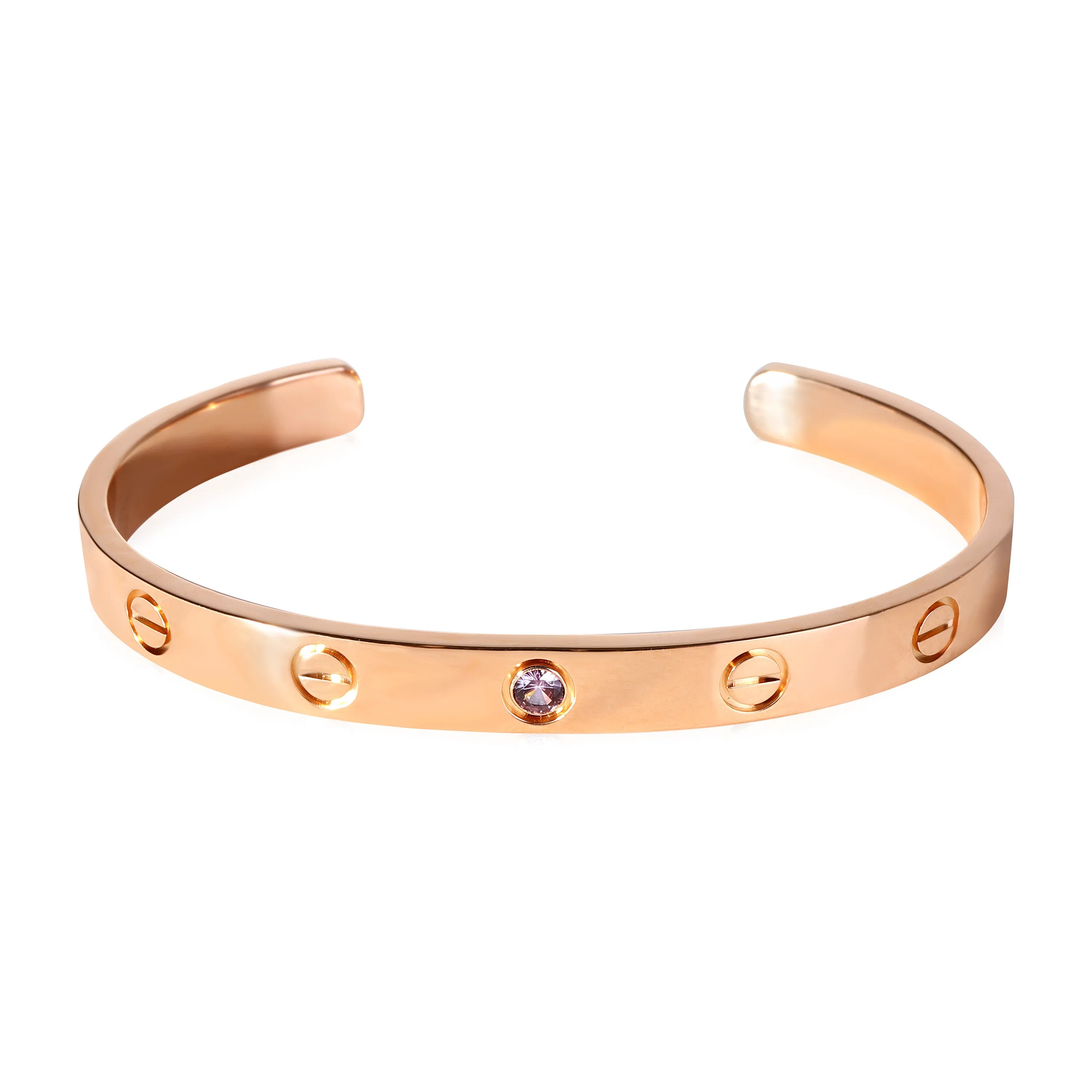 Cartier Love Amethyst Cuff Bracelet in 18k Rose Gold