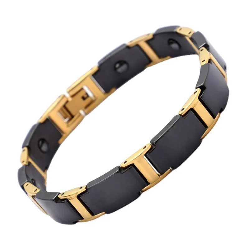 Ceramic and Stainless Steel Magnetic Gold Plated Bracelet for Women Charms Gifts for Mom