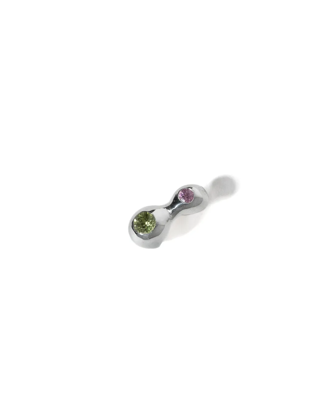 CHAMELLE Gem Stud Sterling Silver/Pink Sapphire/Peridot