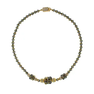 Champagne Beaded Cluster Necklace