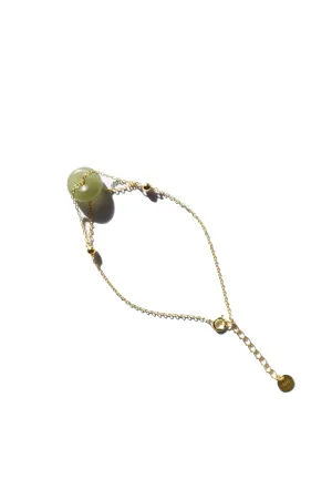 Coin — Green jade gold bracelet