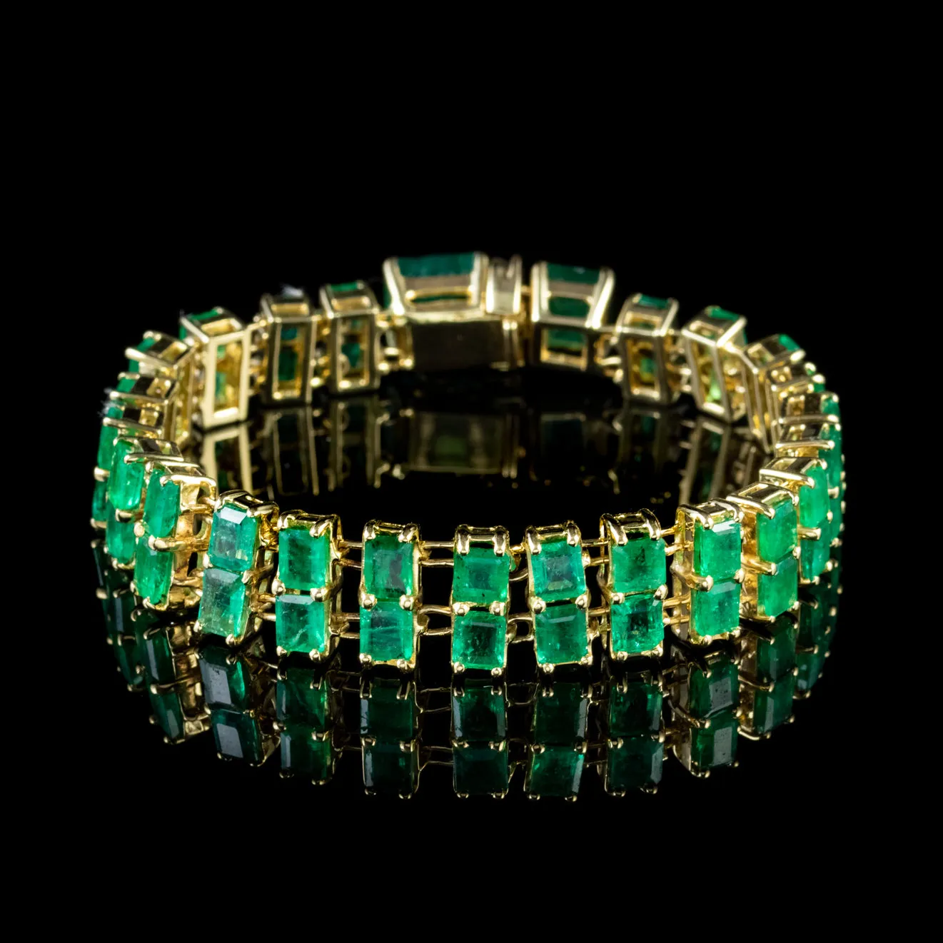 Colombian Emerald Bracelet 18Ct Gold 35Ct Emerald