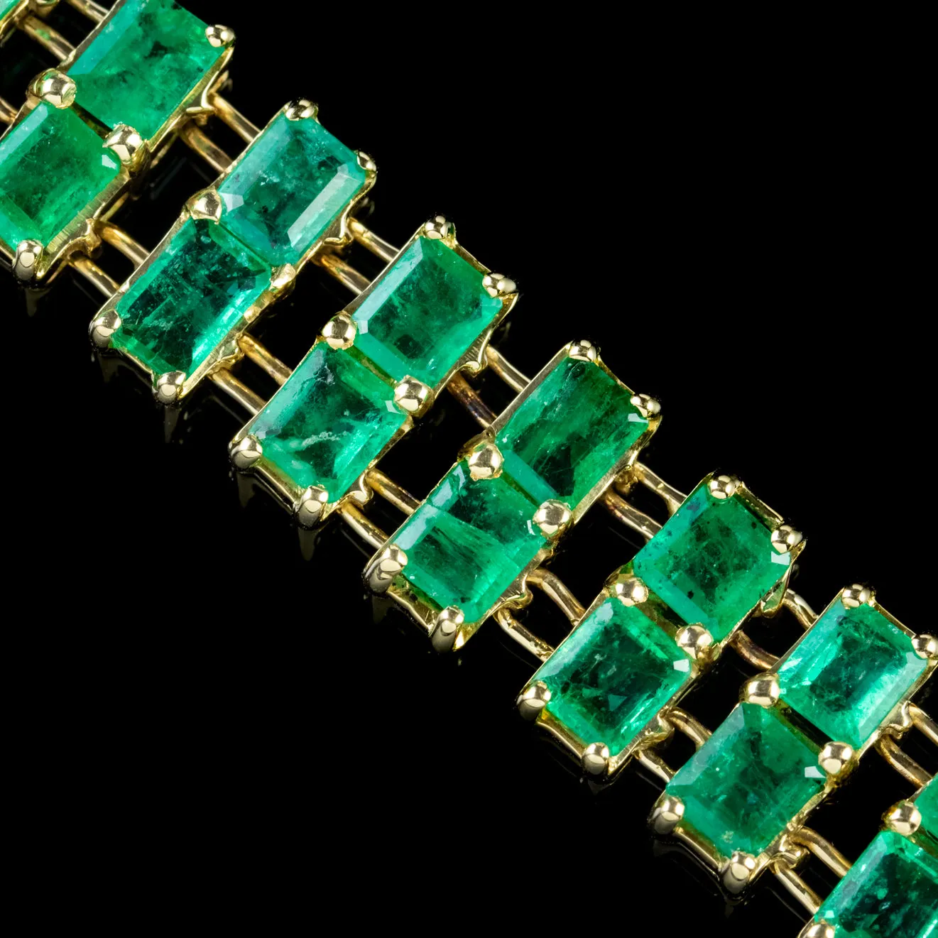 Colombian Emerald Bracelet 18Ct Gold 35Ct Emerald