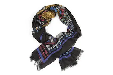 Crown Black Modal Scarf