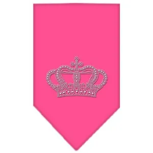 Crown Rhinestone Bandana Bright Pink Large