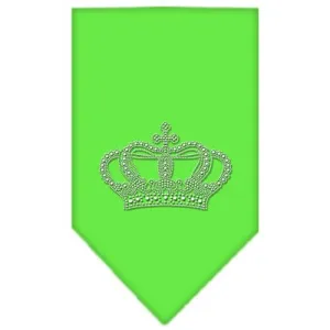 Crown Rhinestone Bandana Lime Green Large