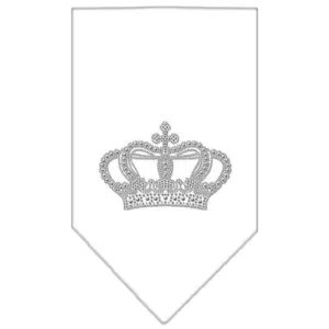 Crown Rhinestone Bandana White Small