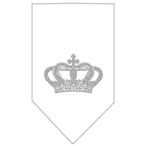 Crown Rhinestone Bandana White Small