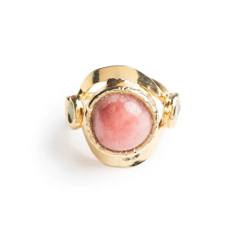 Crystal Protection Ring in Gold