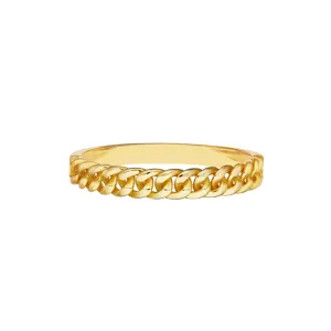 Curb Chain Link Ring | Genuine 14K Yellow Gold