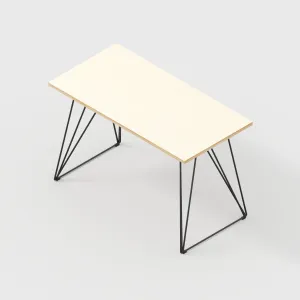 Custom Plywood Desk with Wireframe Legs