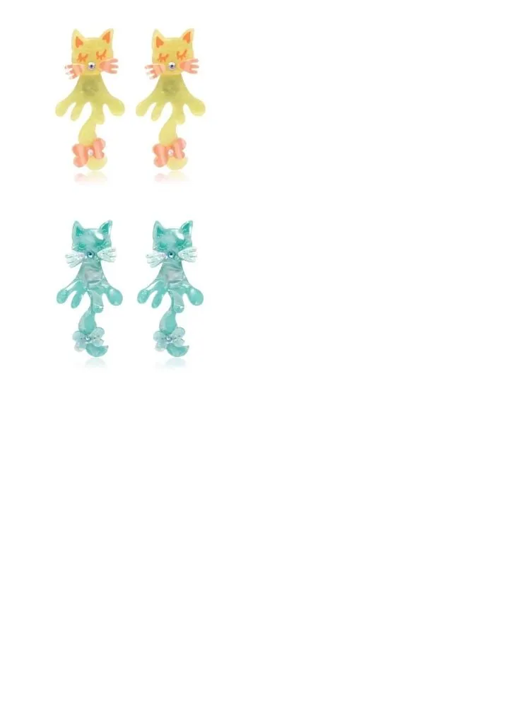 Cute kitten earrings & ear clip & hairpin【s0000003290】