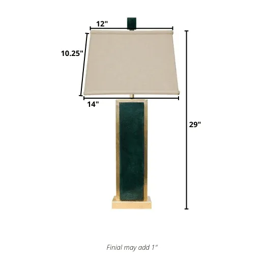 Dark Green Real Jade Table Lamp