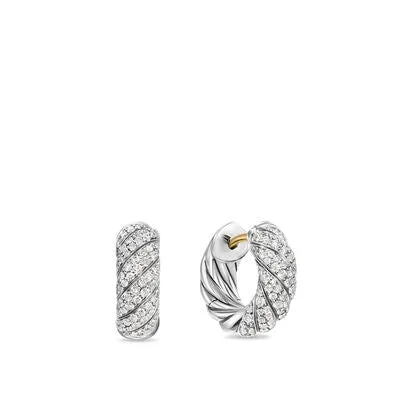 David Yurman 5.4mm Sculpted Cable Hoop Earrings