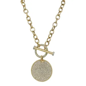 Diamond Disc Toggle Necklace