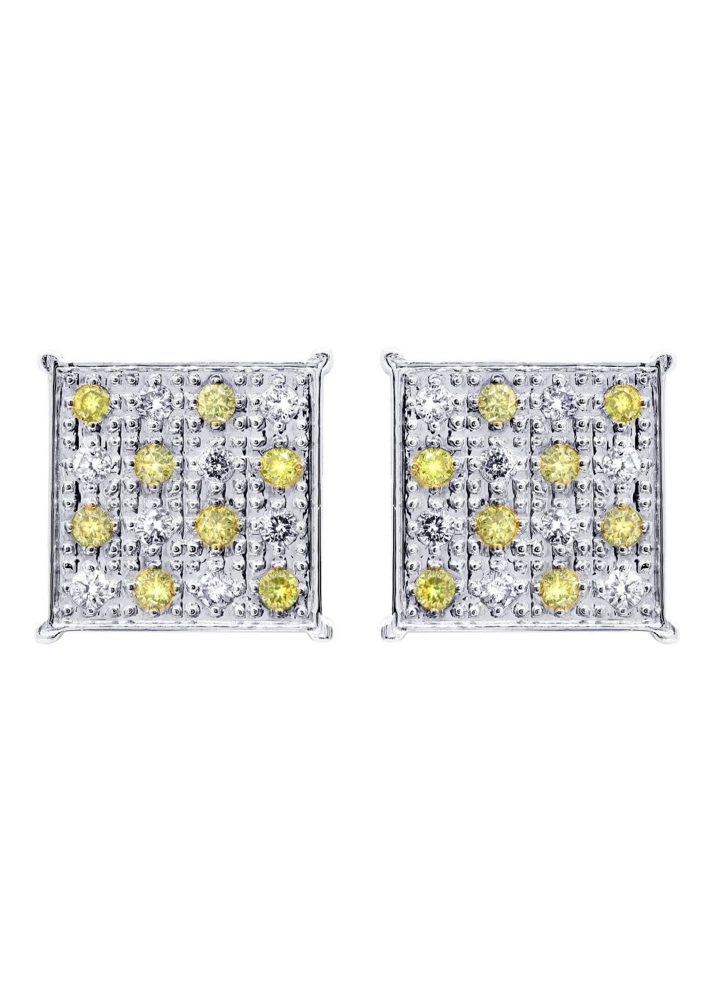 Diamond Earrings For Men | 0.61 Carats 14K White Gold