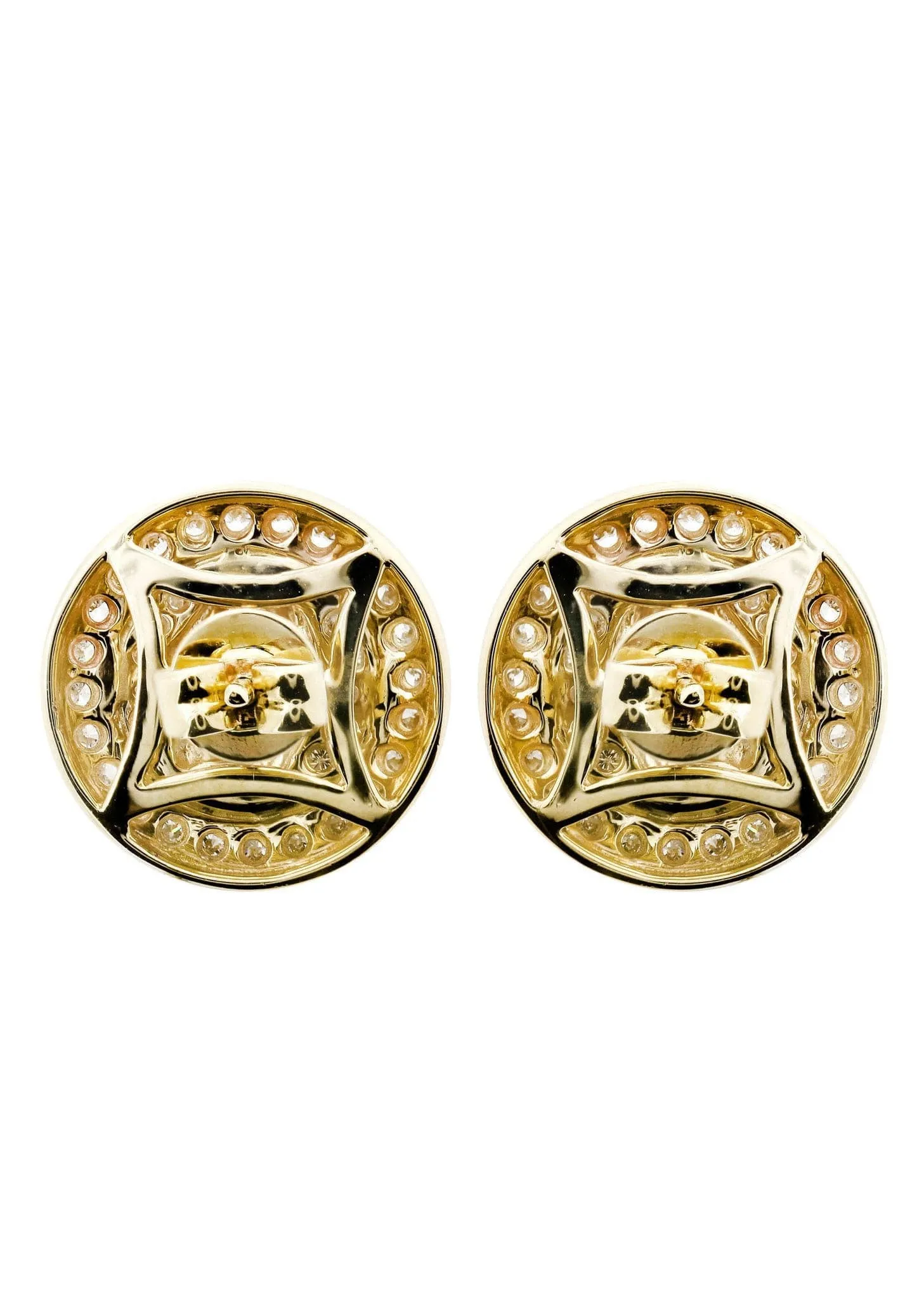 Diamond Earrings For Men |  14K Yellow Gold  | 0.76 Carats