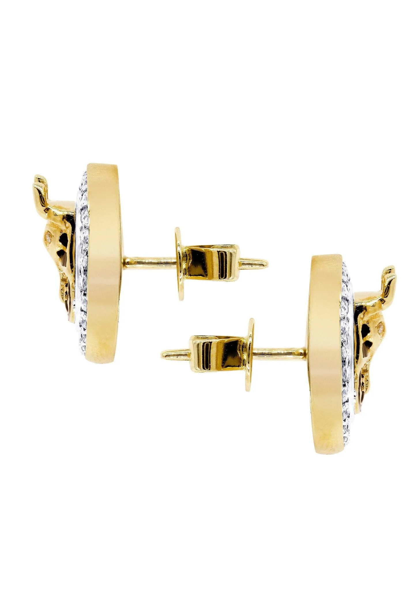 Diamond Earrings For Men |  14K Yellow Gold  | 0.76 Carats