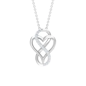 Diamond Infinity Heart Necklace for Women