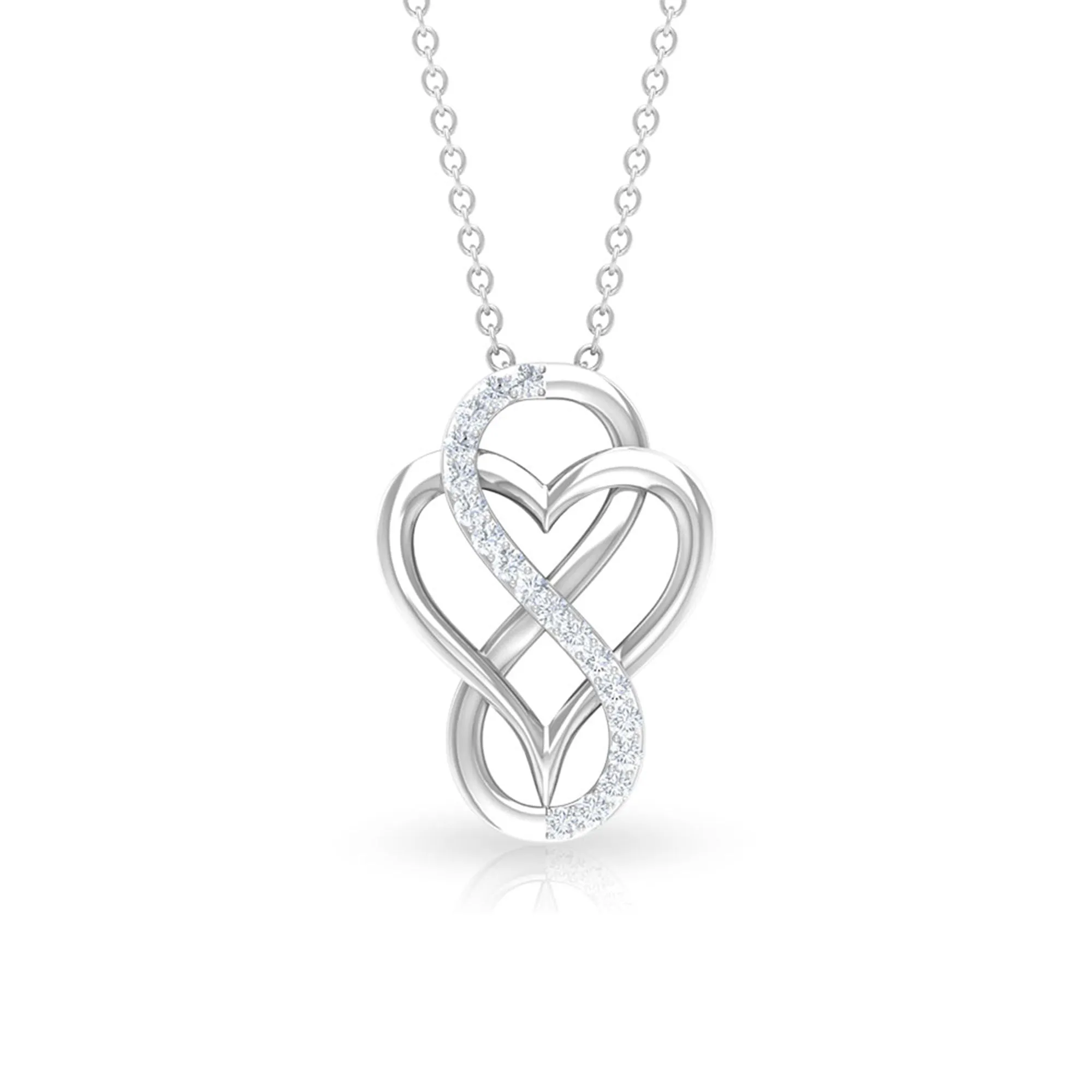 Diamond Infinity Heart Necklace for Women