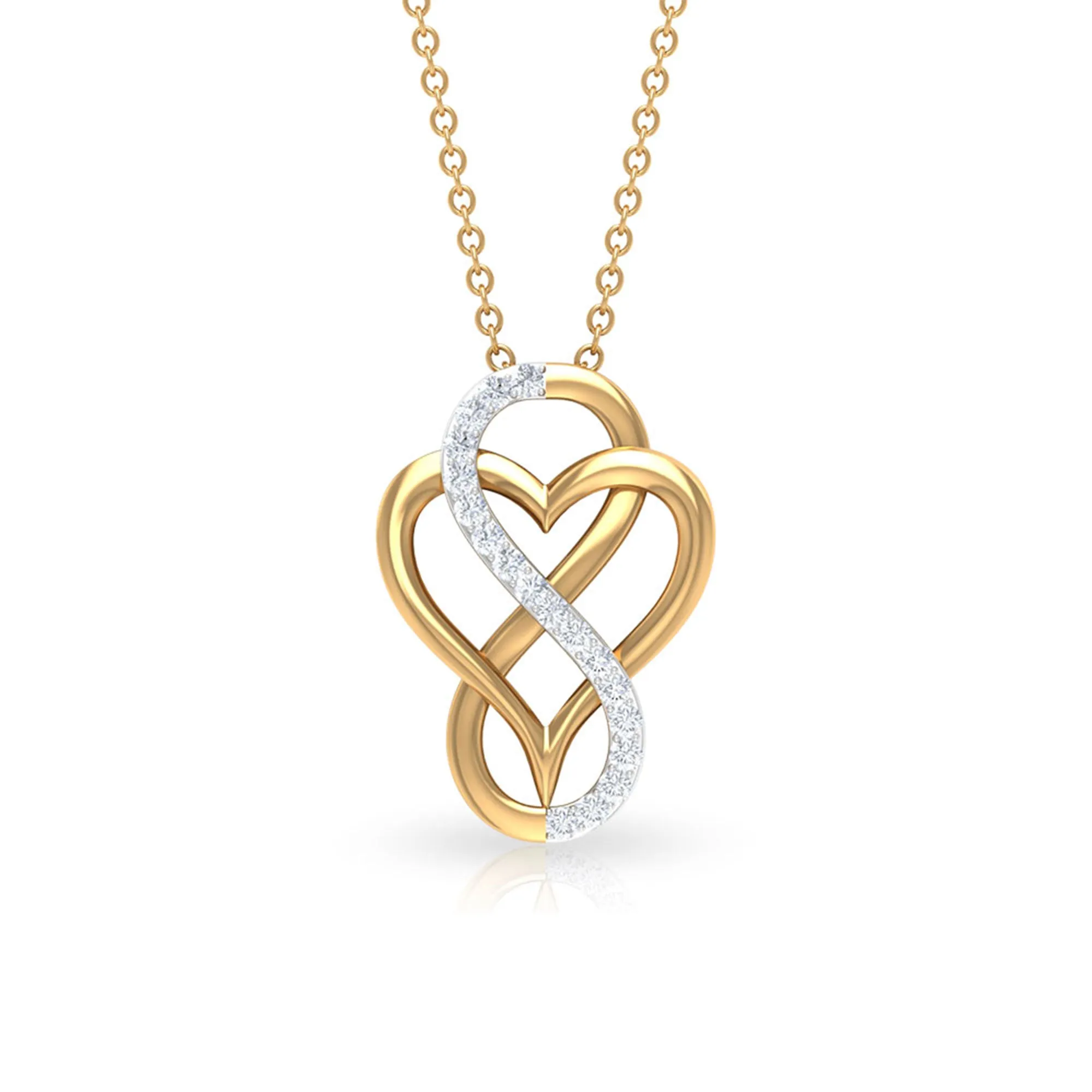 Diamond Infinity Heart Necklace for Women