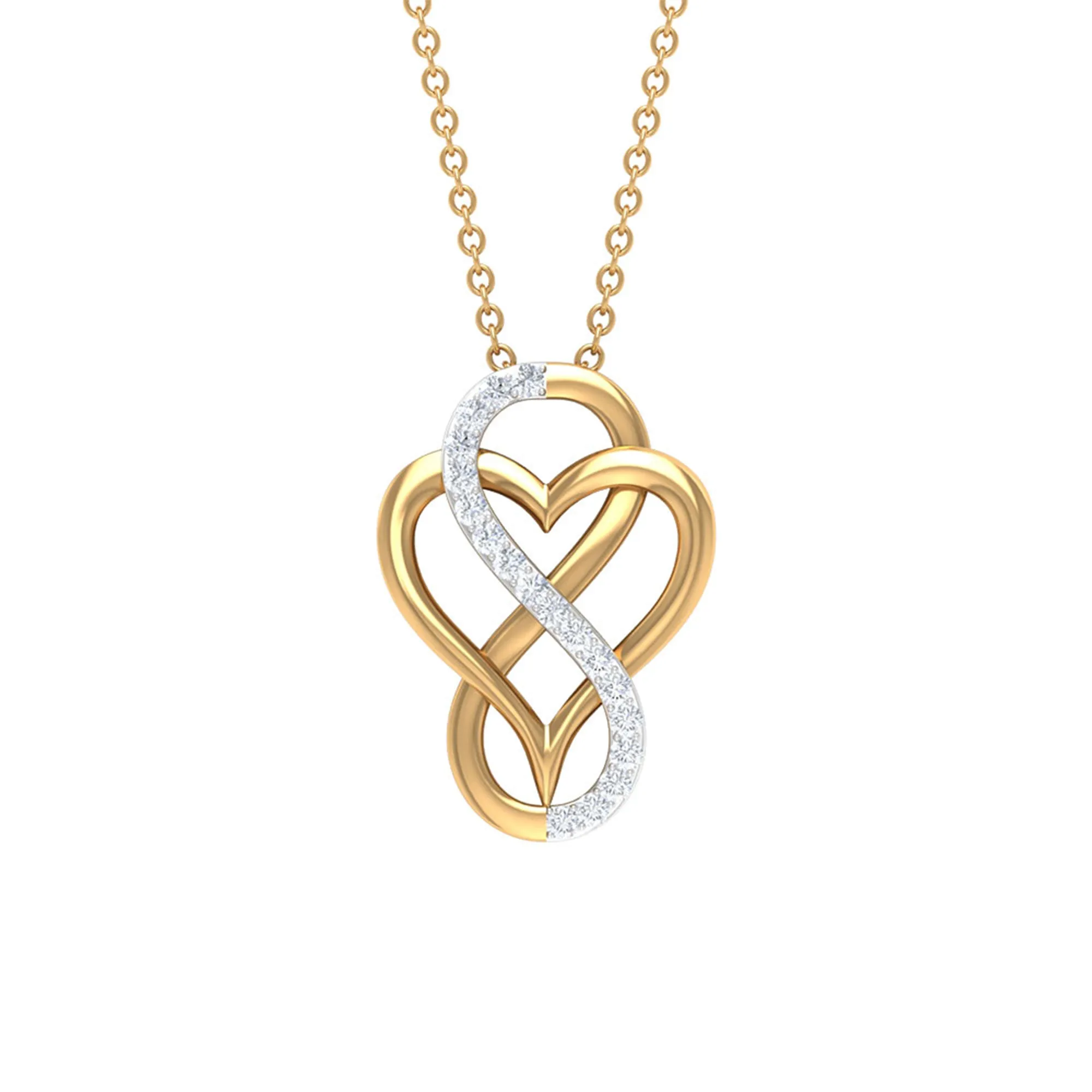 Diamond Infinity Heart Necklace for Women