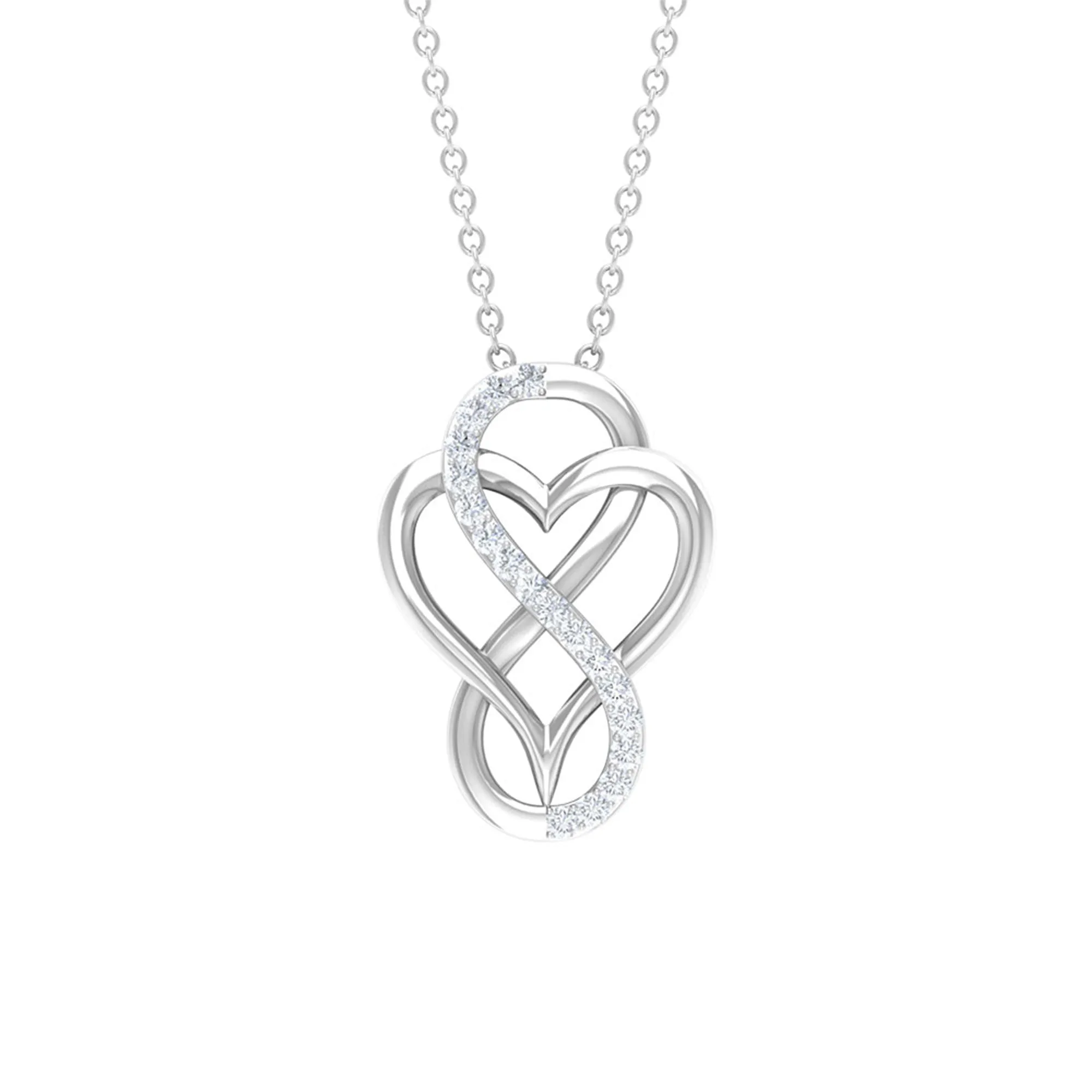 Diamond Infinity Heart Necklace for Women