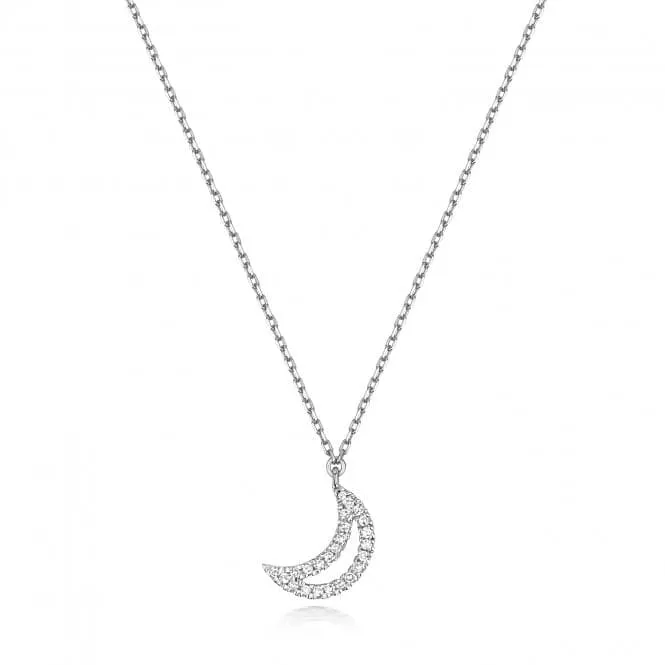 Diamond Jewellery 9ct White Gold Diamond Moon Necklace ND131W