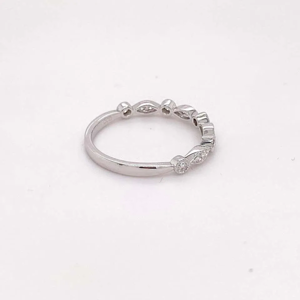 Diamond Millgrain Stackable Ring