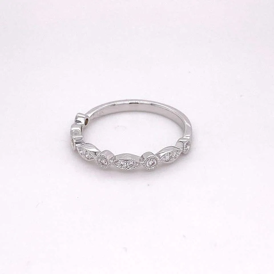 Diamond Millgrain Stackable Ring