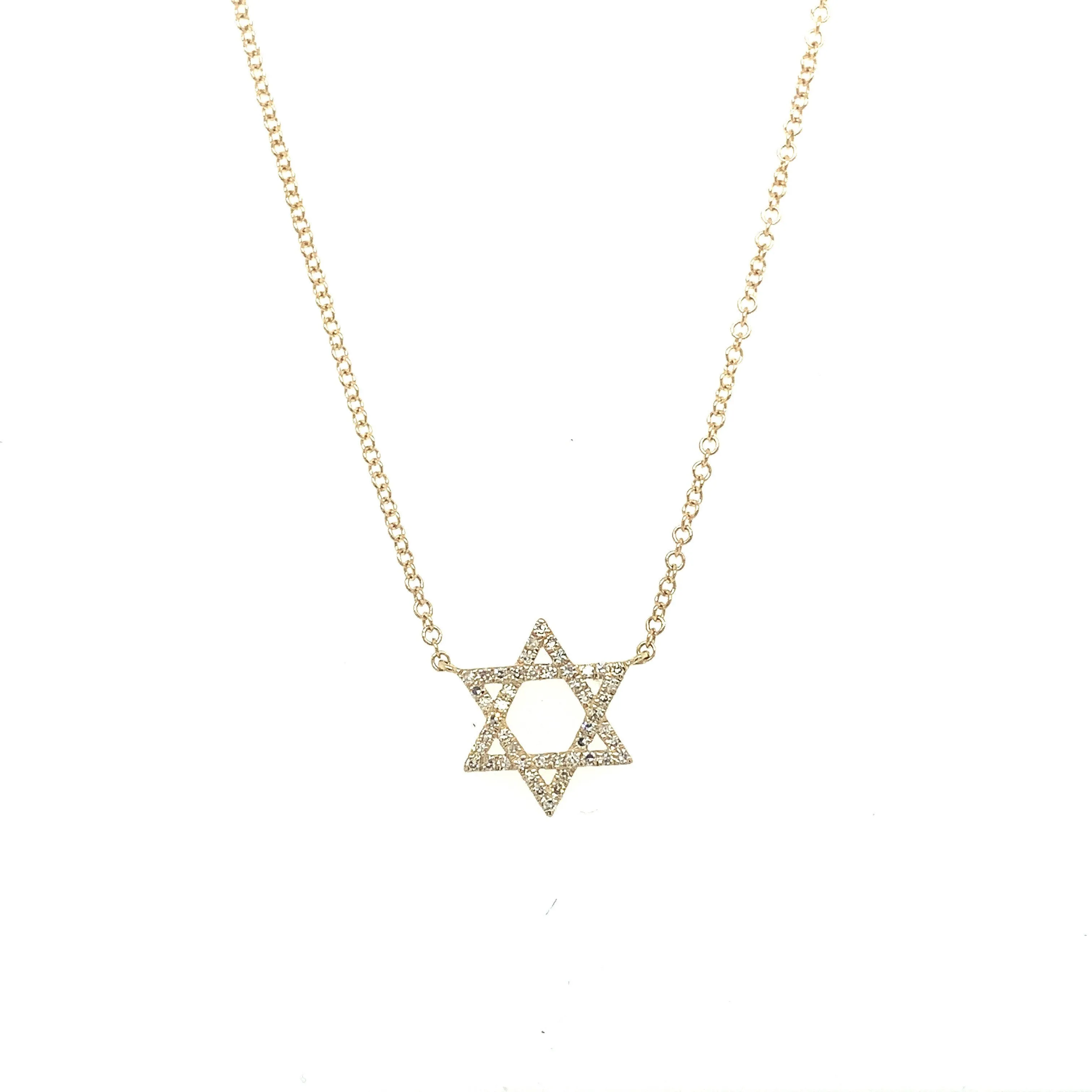 Diamond Star Of David Necklace