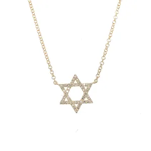 Diamond Star Of David Necklace