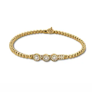 Diamond Station Beaded Stretch Bracelet