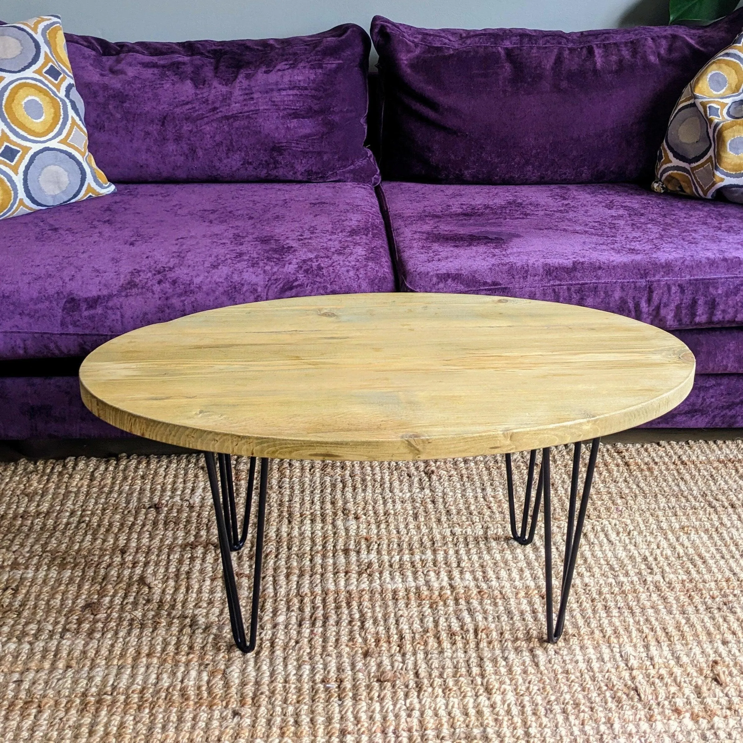 DOJO: Oval Reclaimed Coffee Table With Hairpin Legs