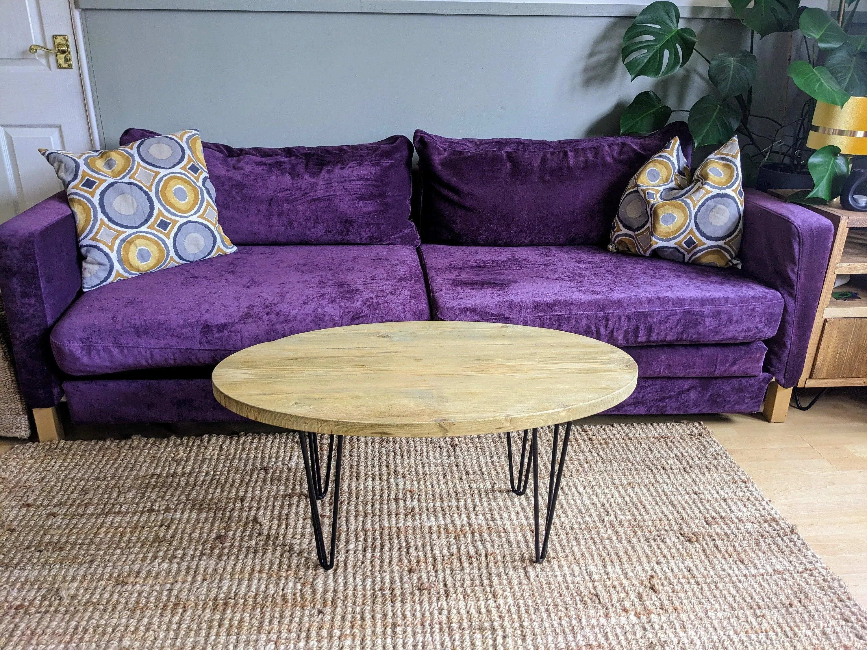 DOJO: Oval Reclaimed Coffee Table With Hairpin Legs