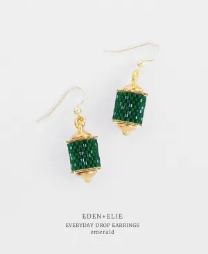 EDEN   ELIE Everyday Drop Earrings - emerald green