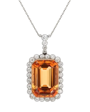 Edwardian-Period Topaz Necklace, 55.00 Carats