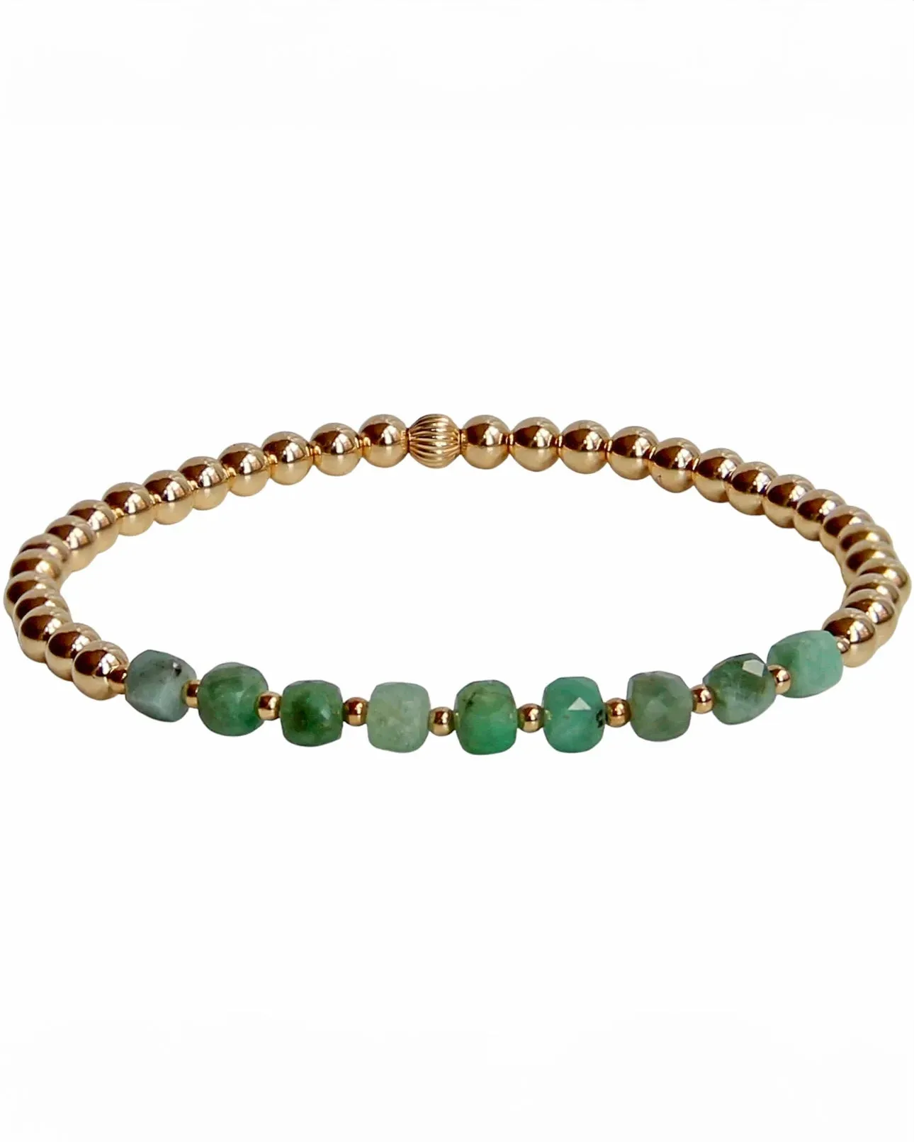 Emerald and Gold Bead Bracelet