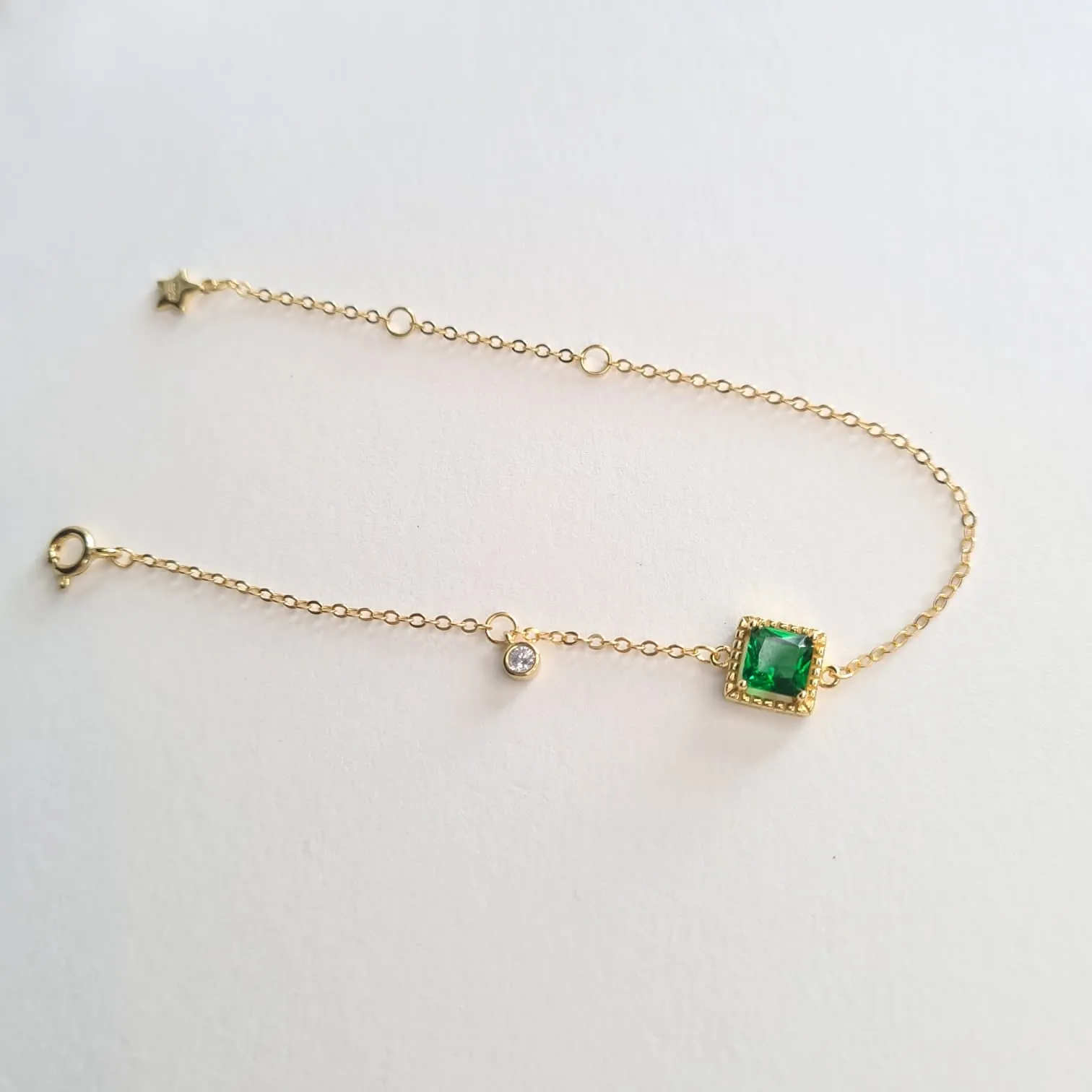 Emerald Bracelet Gold Plated (S925)