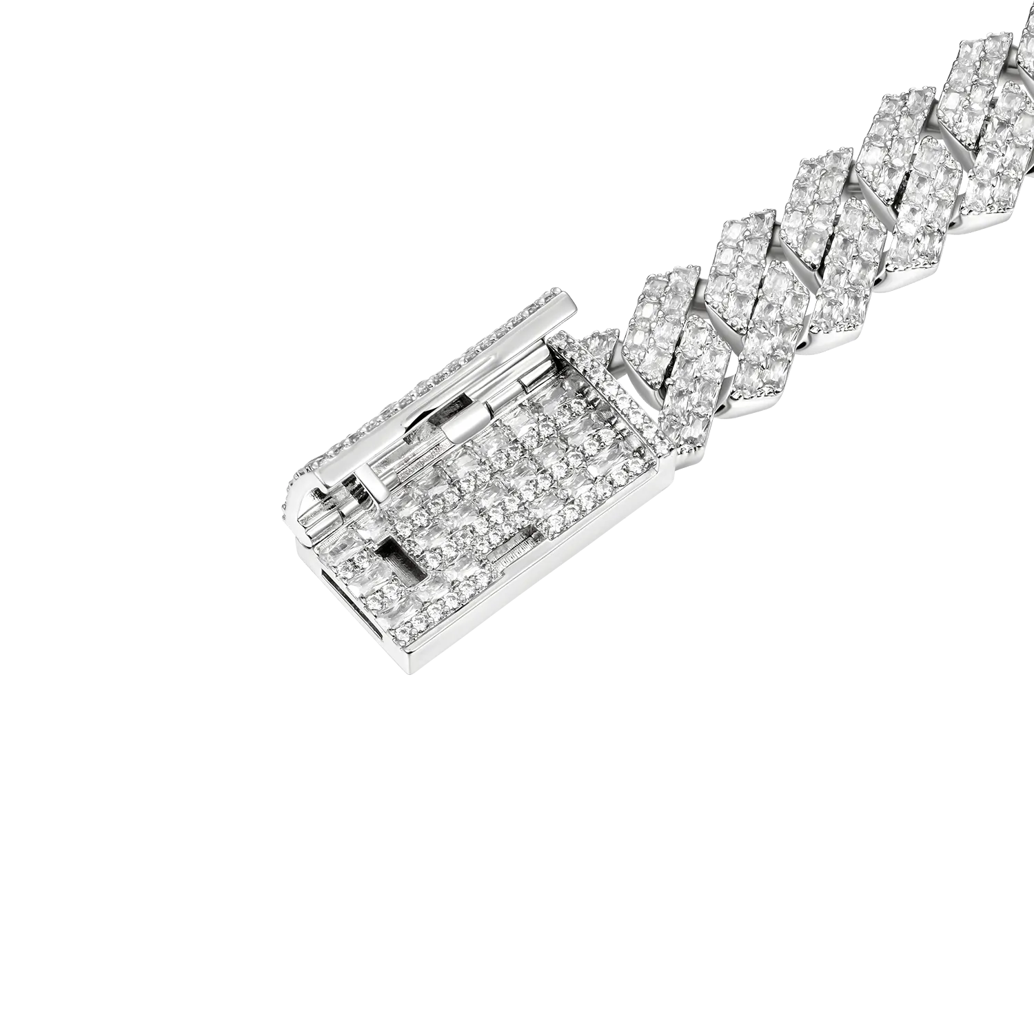 Emerald Cut Prong Cuban Link Bracelet