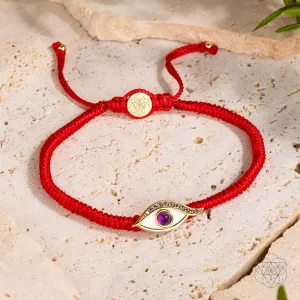 Eye of Spiritual Protection - Four-Strand Red String Bracelet